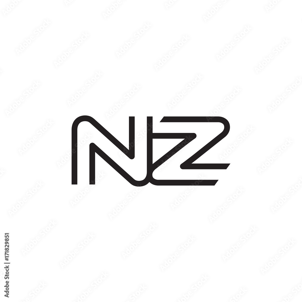 initial letter logo line unique modern NA to NZ initial letter logo line unique modern NA to NZ
