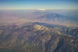 Aerial view of San Gorgonio Mountain, view from window seat in an airplane