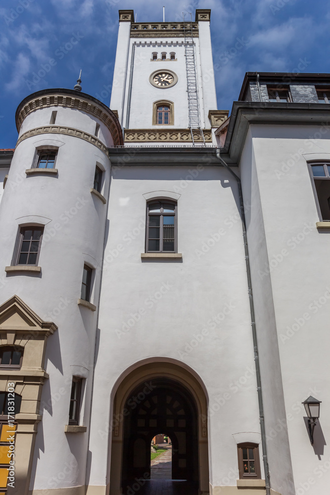White tower of the castle in Aurich