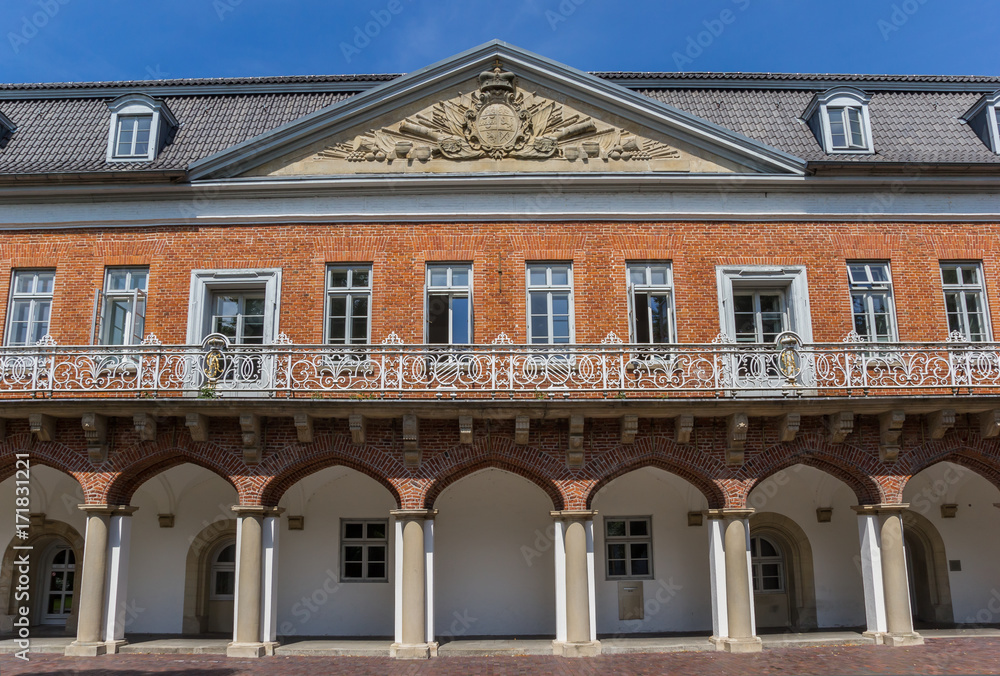 Obraz premium Facade of the historical Marstall building in Aurich