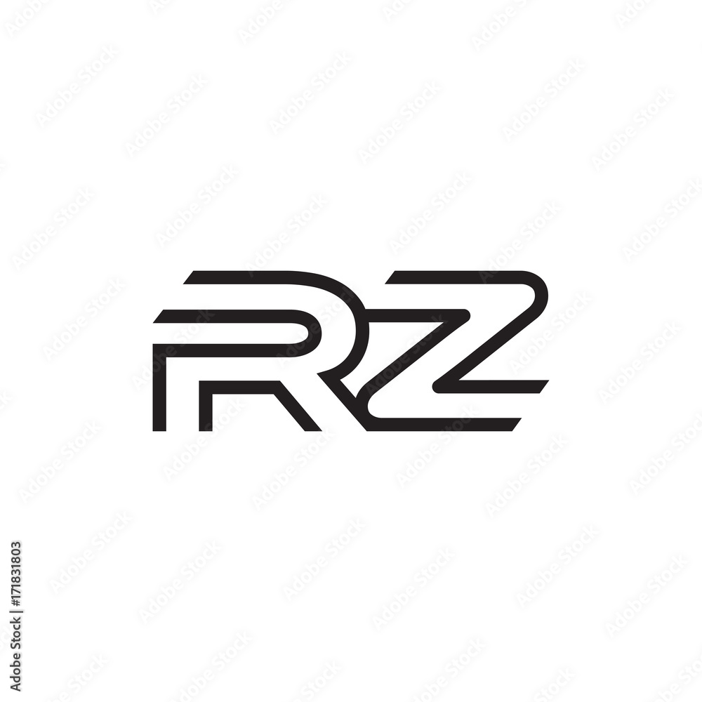 initial letter logo line unique modern RA to RZ
