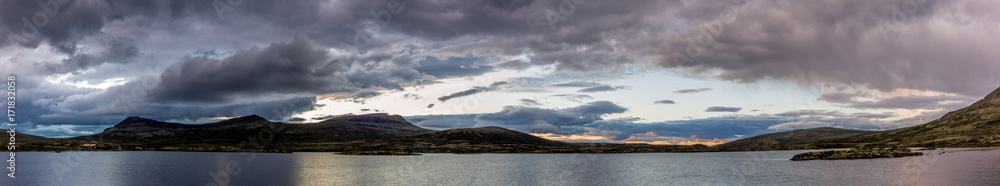 Sunset on a lake in the Rondane National park in Norway Sunset on a lake in the Rondane National park in Norway