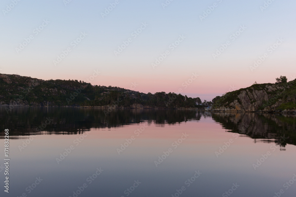 Reflections on the sea in the fjord of Bergen in Norway - 1