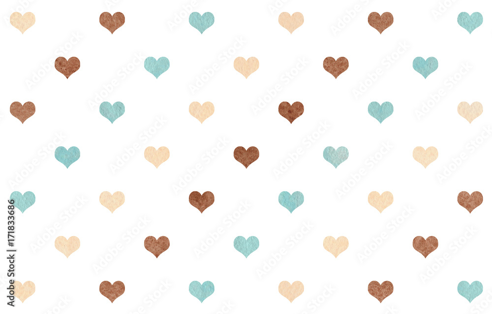 Watercolor hearts on white background. Watercolor hearts on white background.