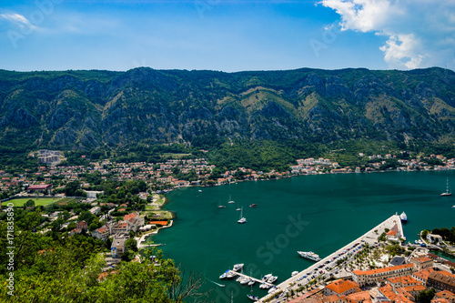 Magnificent view of Kotor Bay Montenegro