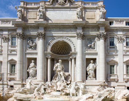 Detail from Trevi fountain in Rome, Italy