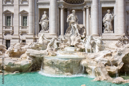 Detail from Trevi fountain in Rome  Italy