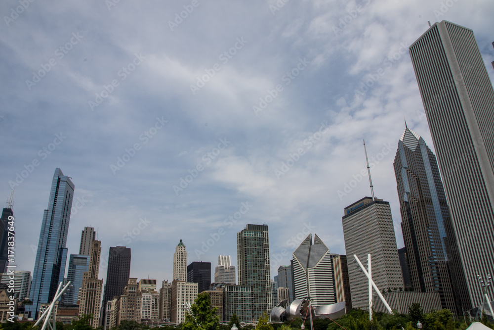 Fototapeta premium chicago, Illinois Skyline Hochhäuser