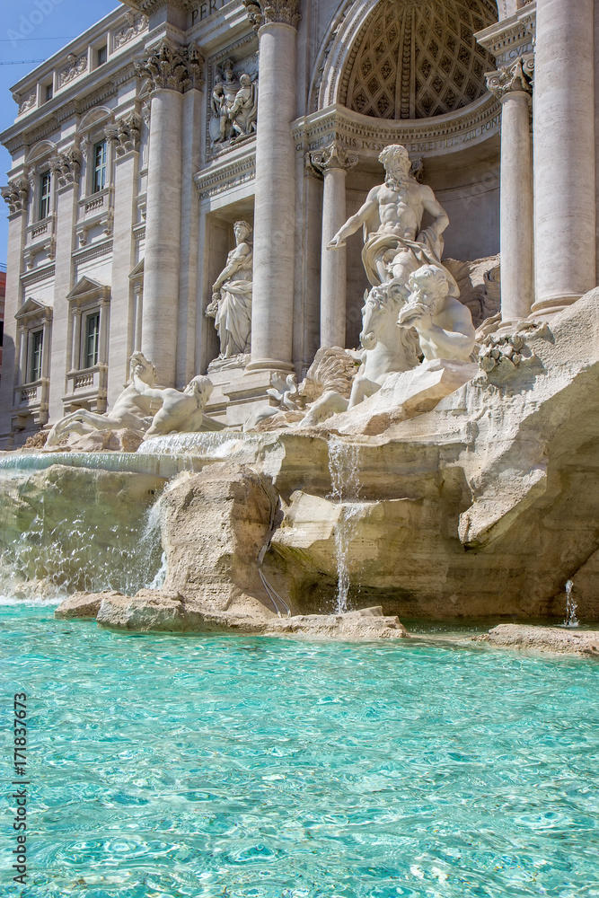 Detail from Trevi fountain in Rome, Italy - Oceanus statue