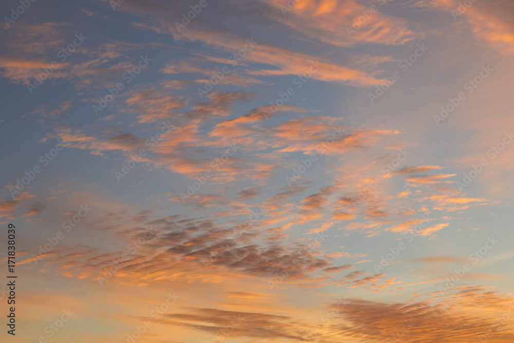 Beautiful clouds at sunrise, improbable sky
