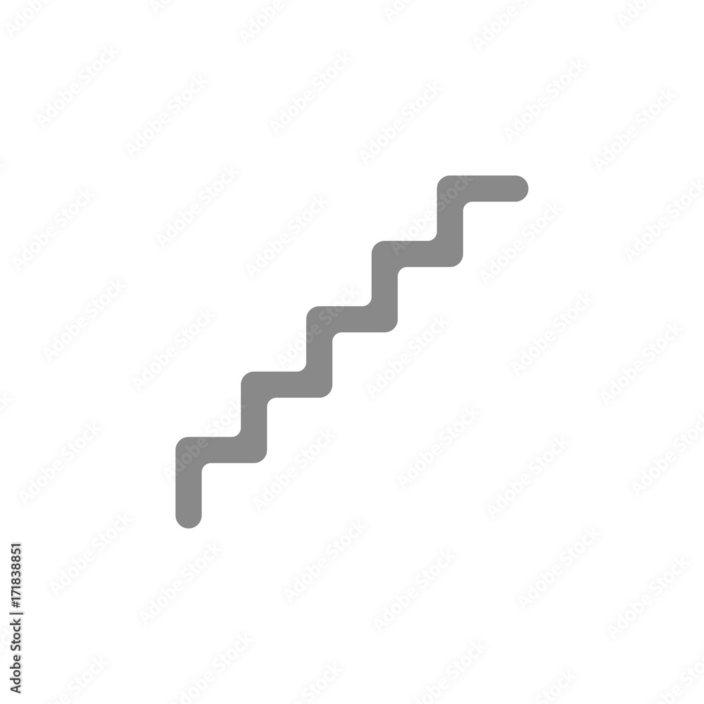 Flat design style vector of line stairs symbol icon on white Flat design style vector of line stairs symbol icon on white