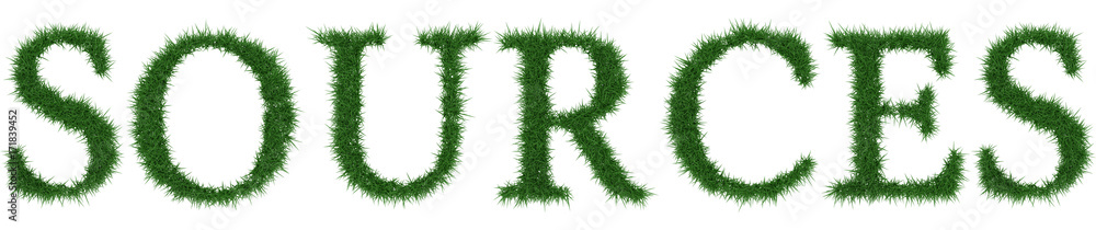 Sources - 3D rendering fresh Grass letters isolated on whhite background. Sources - 3D rendering fresh Grass letters isolated on whhite background.