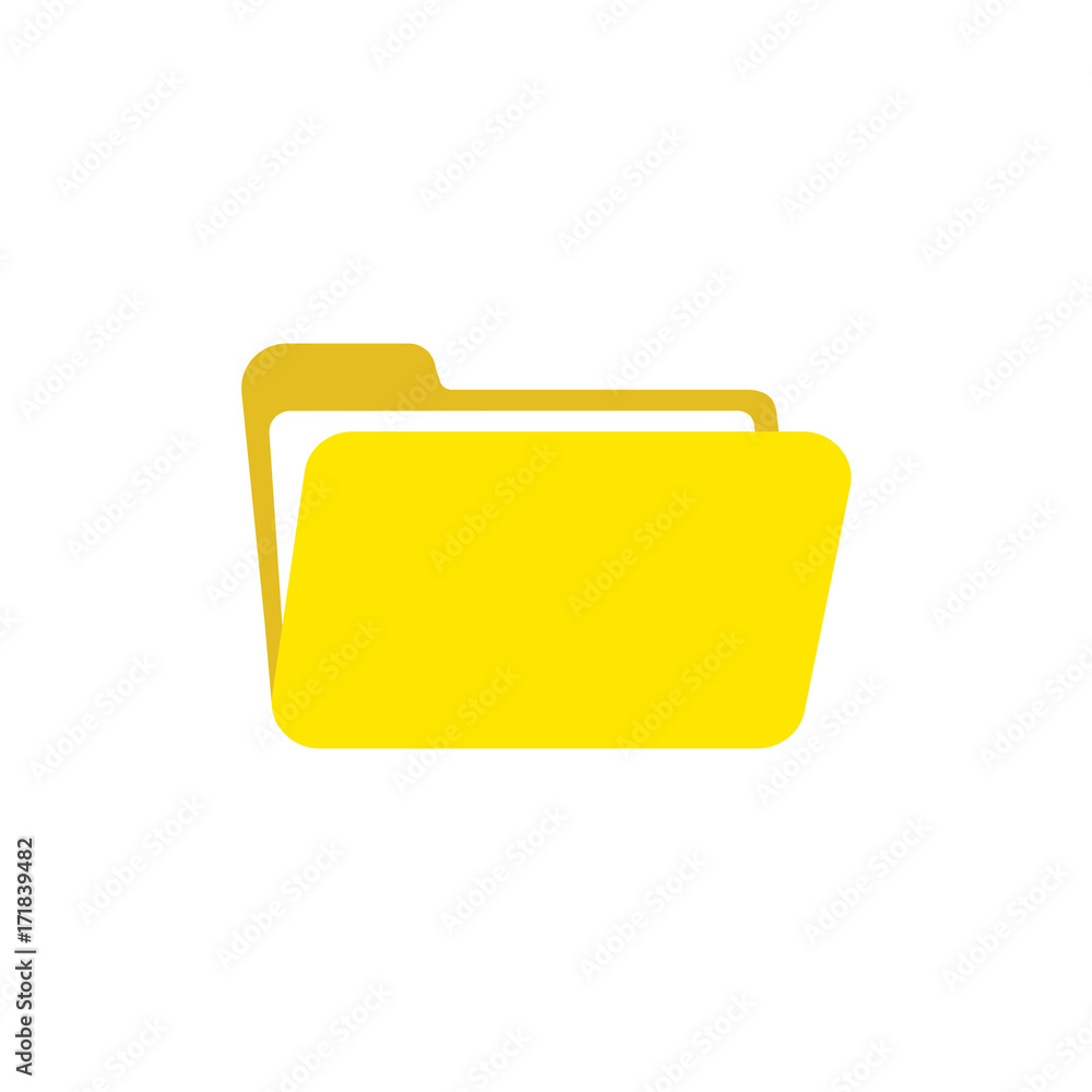 Flat design style vector of open folder icon on white Flat design style vector of open folder icon on white