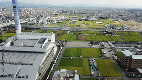 大和川から空撮 平野工場 松原市を望む Stock Photo Adobe Stock