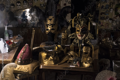 View of masks in Venice