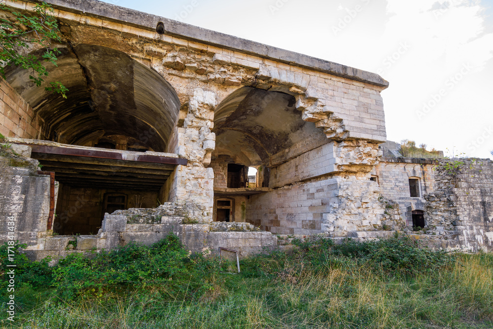 Abandoned military fort near the coast in croatia
