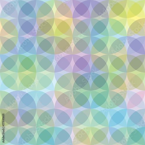 Seamless pattern of colorful translucent circles