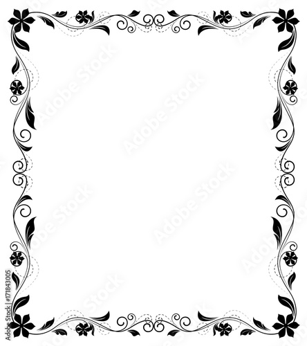 Retro Floral Frame Design Background