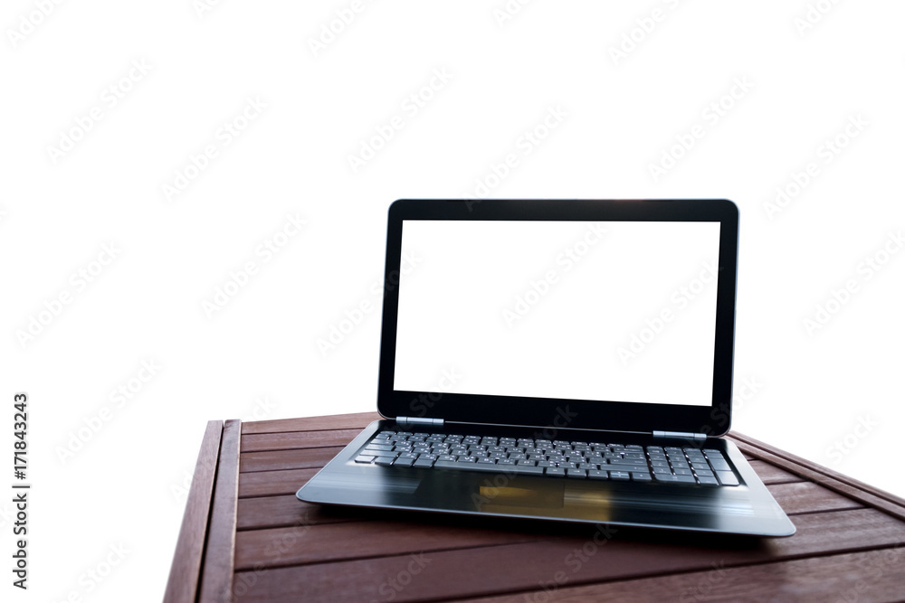 Laptop computer blank white screen, isolated on white background. Clipping path included Laptop computer blank white screen, isolated on white background. Clipping path included