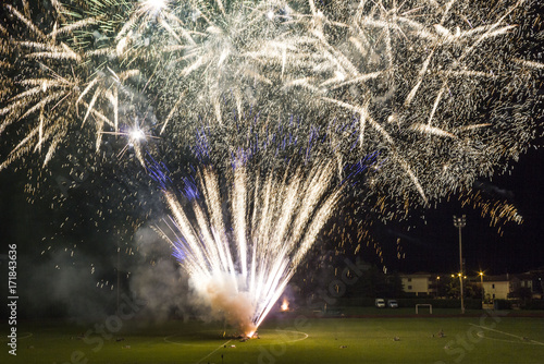 Vászonkép Fireworks in the Tuscan City of Lastra a Signa, at the football field, for celeb