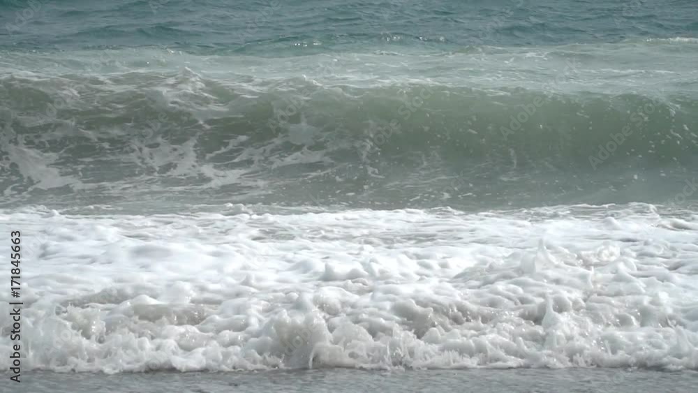 Waves of the Mediterranean sea in the storm. 25% slow. Spain Waves of the Mediterranean sea in the storm. 25% slow. Spain