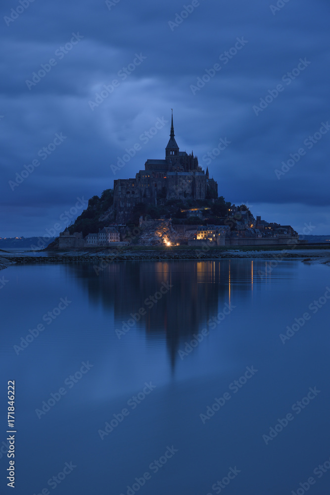 Mont Saint Michel at blue hour