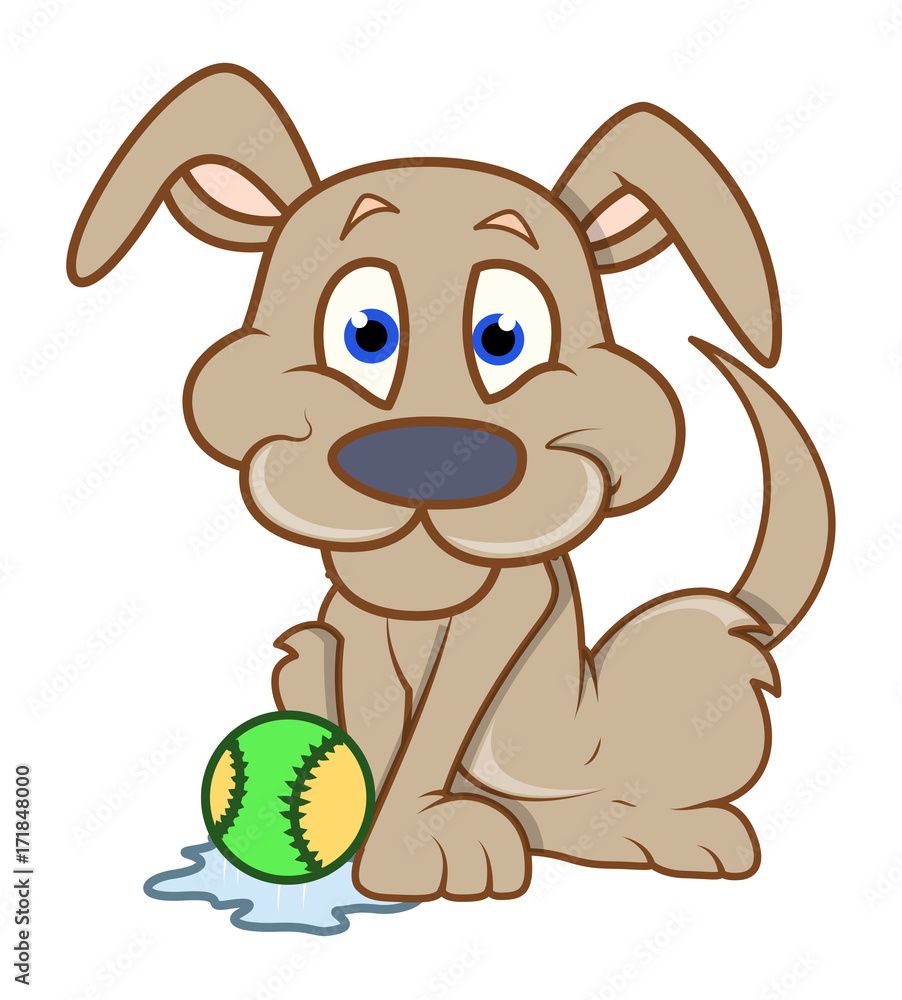 Obraz premium Happy Puppy Playing with Ball