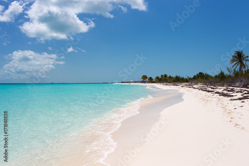 Landscape of the beach in the Caribbean Sea