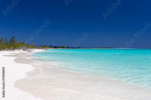 Landscape of the beach in the Caribbean Sea