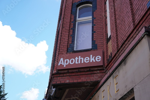 Apotheke, pharmacy sign in German language