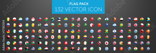 WORLD FLAG vector collection 132 circle icon with reflects