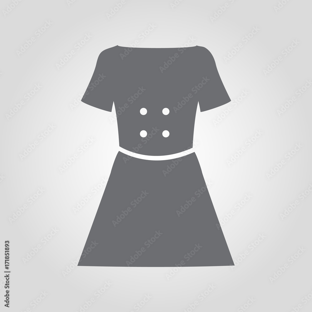Top with buttons and skirt vector icon. Women clothes icon. Woman dress icon. Top with buttons and skirt vector icon. Women clothes icon. Woman dress icon.