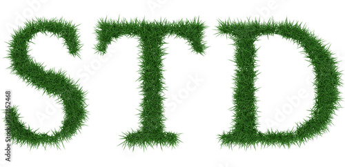 Std - 3D rendering fresh Grass letters isolated on whhite background.