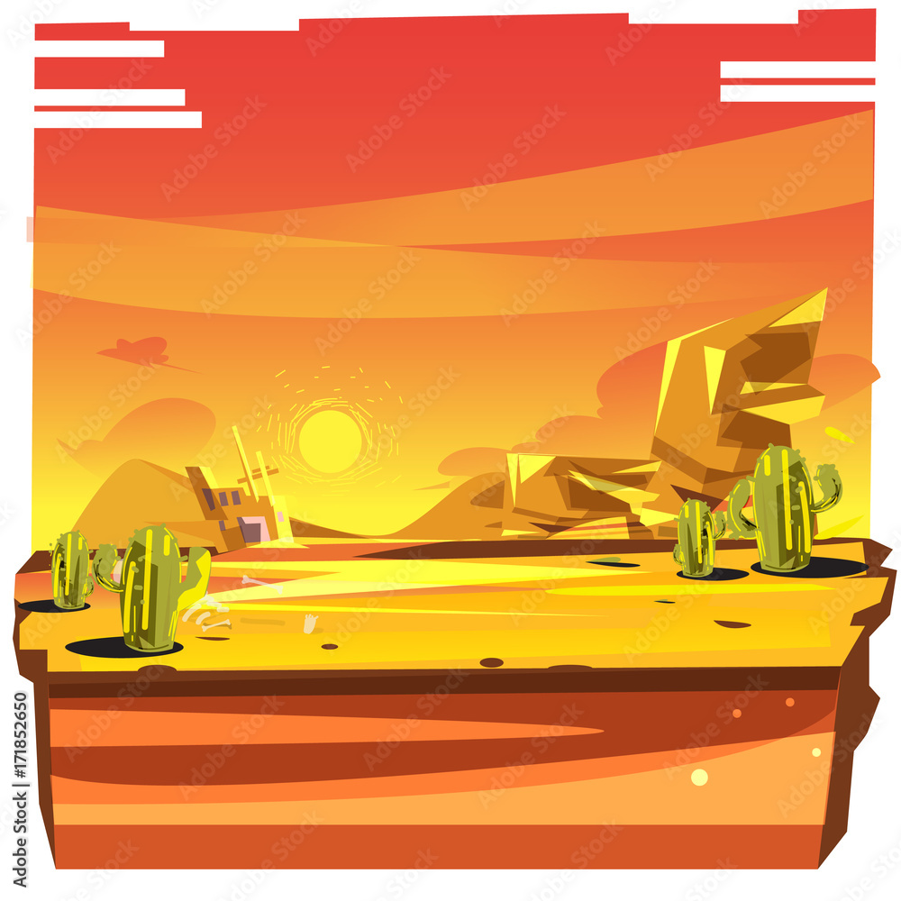 Fototapeta premium desert background - vector