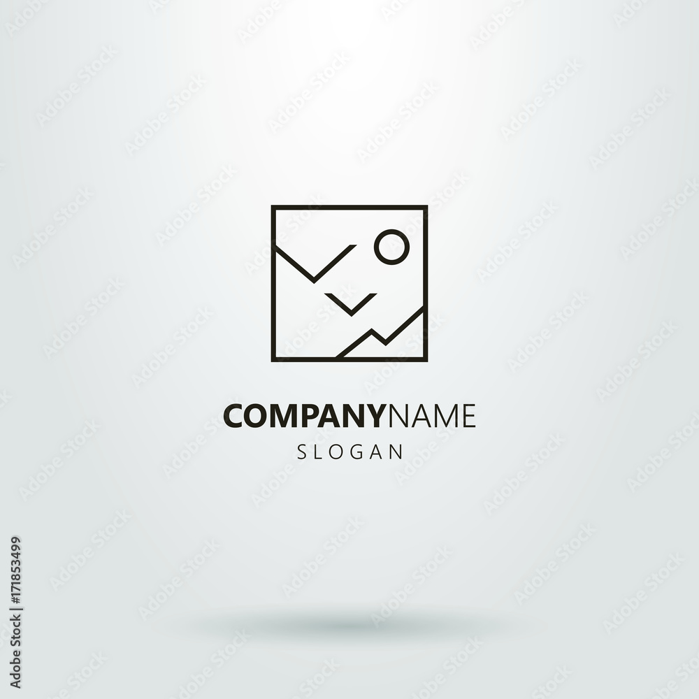 Black and white abstract picture logo Black and white abstract picture logo