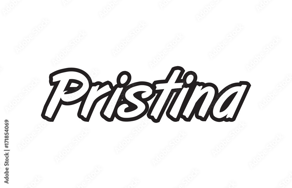 pristina europe capital text logo black white icon design pristina europe capital text logo black white icon design