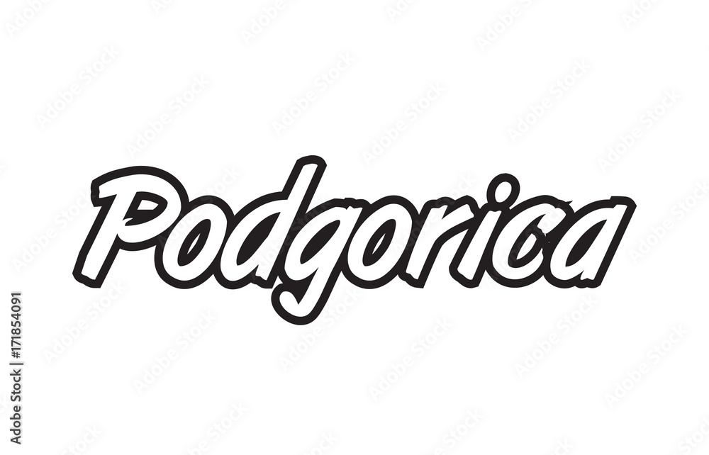 podgorica europe capital text logo black white icon design podgorica europe capital text logo black white icon design