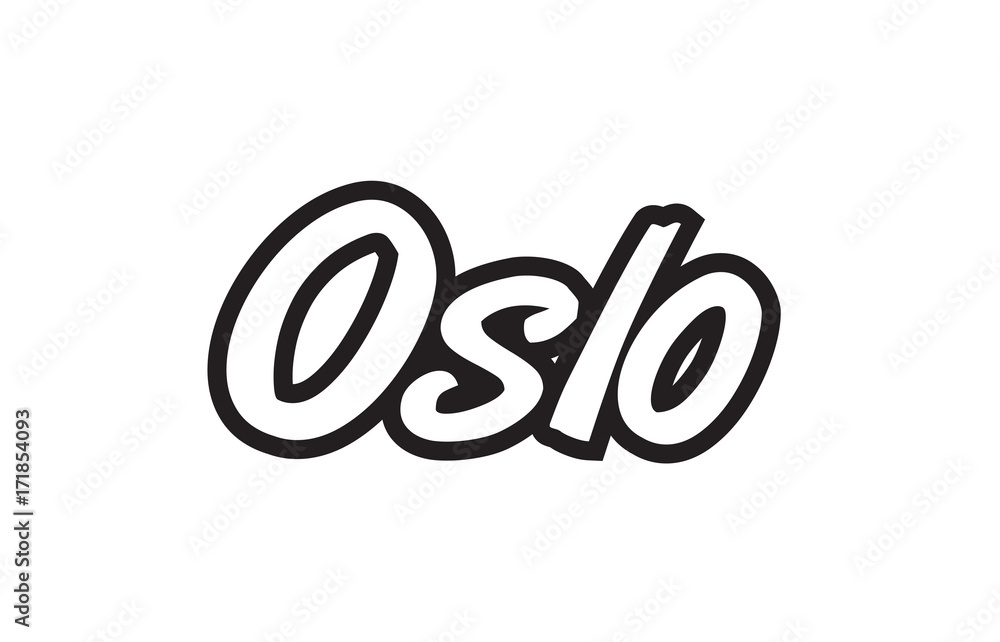 oslo europe capital text logo black white icon design