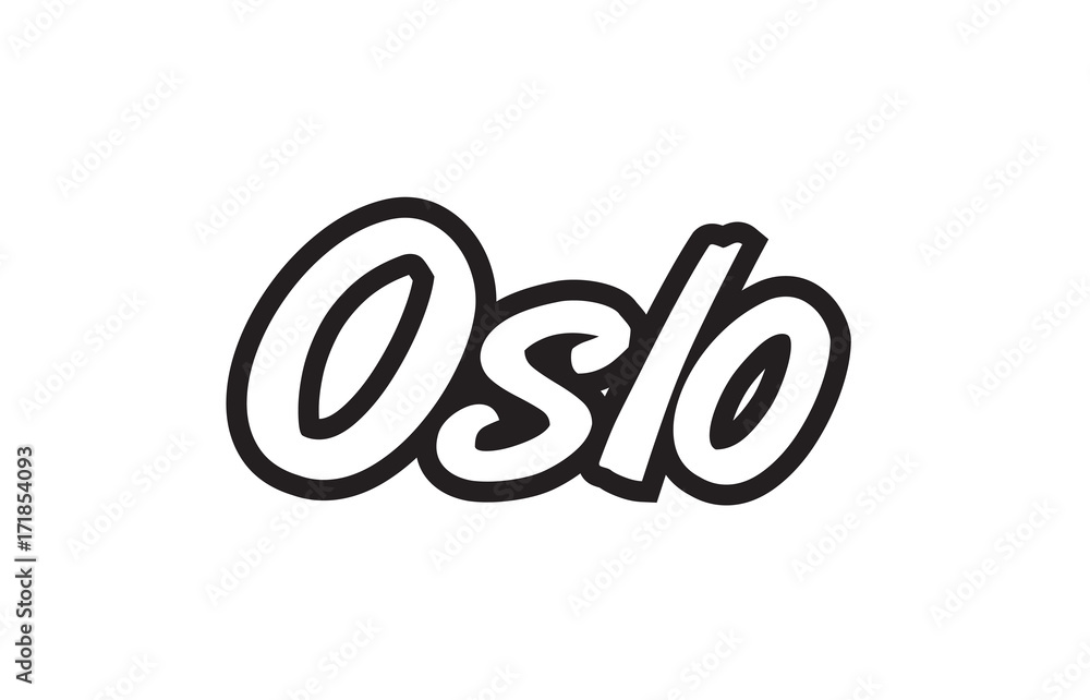 oslo europe capital text logo black white icon design oslo europe capital text logo black white icon design