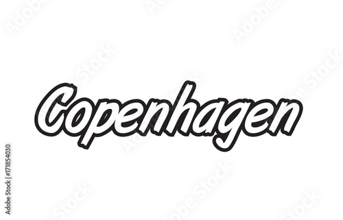 Canvas Print copenhagen europe capital text logo black white icon design