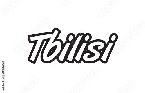 tbilisi europe capital text logo black white icon design