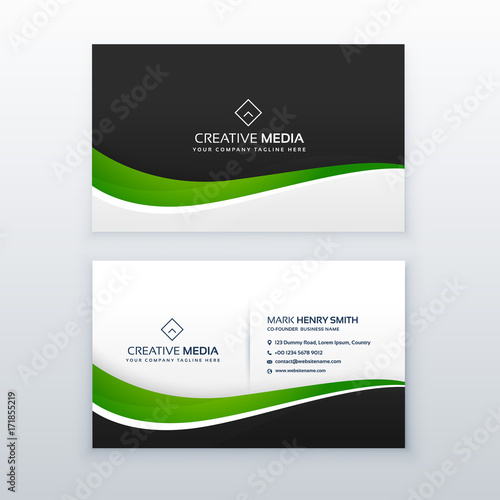 green business card professional design template