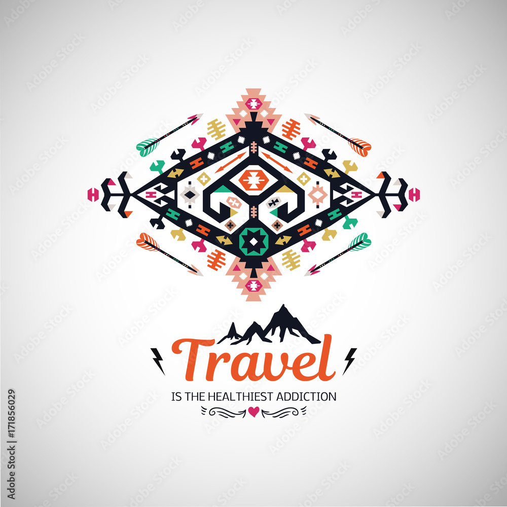 Fancy abstract geometric vector simbol in tribal style
