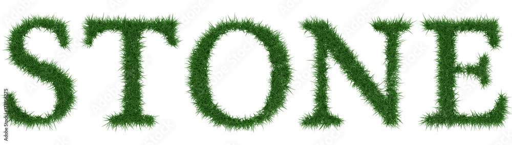 Stone - 3D rendering fresh Grass letters isolated on whhite background. Stone - 3D rendering fresh Grass letters isolated on whhite background.
