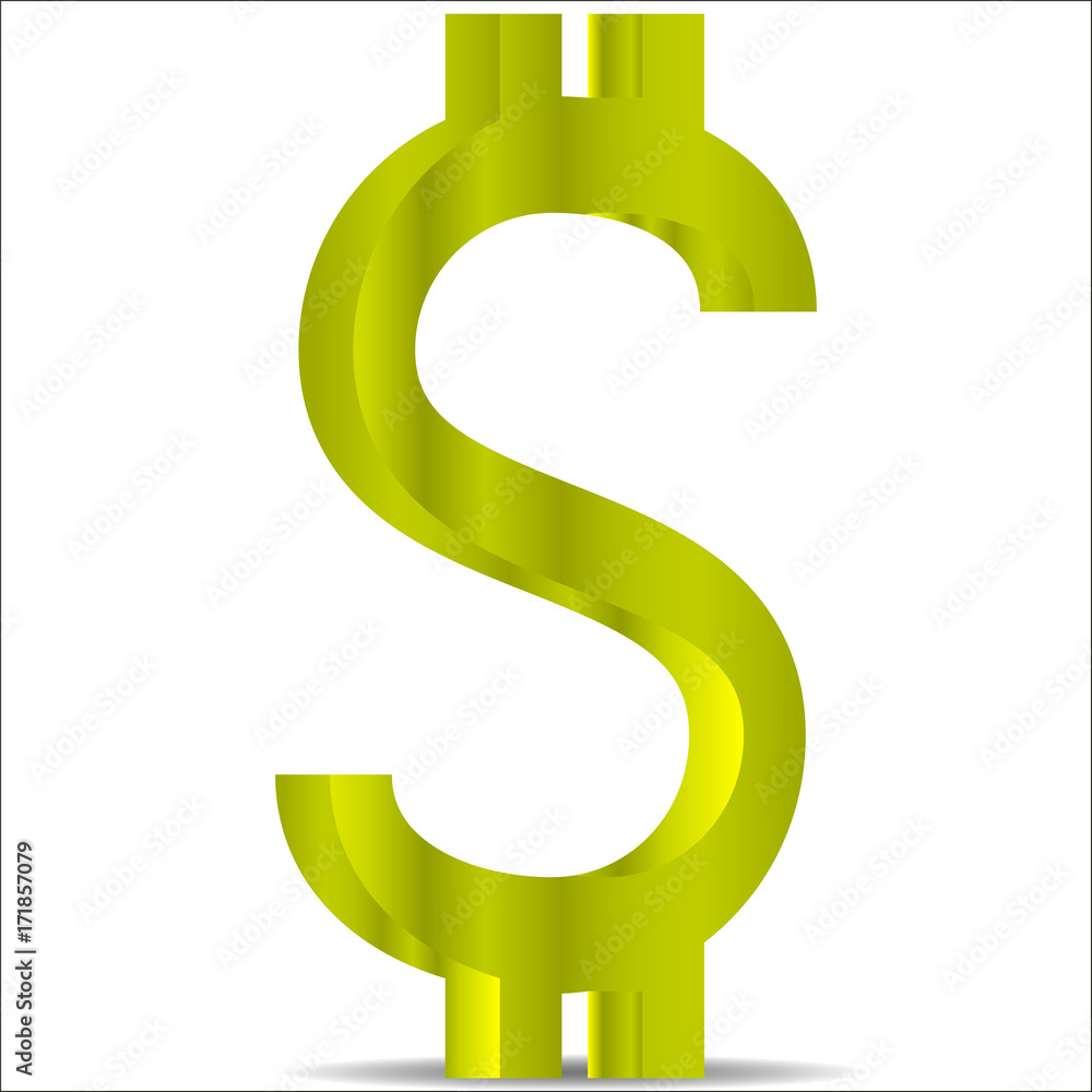 Picture of the golden dollar sign Picture of the golden dollar sign