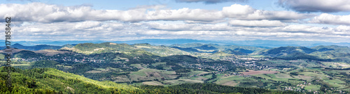 View from the Sitno hill to Stiavnica mountains, panoramic natural scene