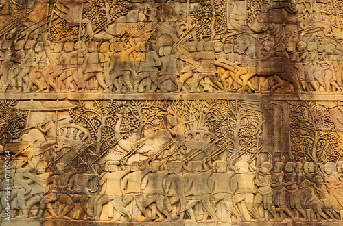 Angkor Wat, wall detail,Cambodia
