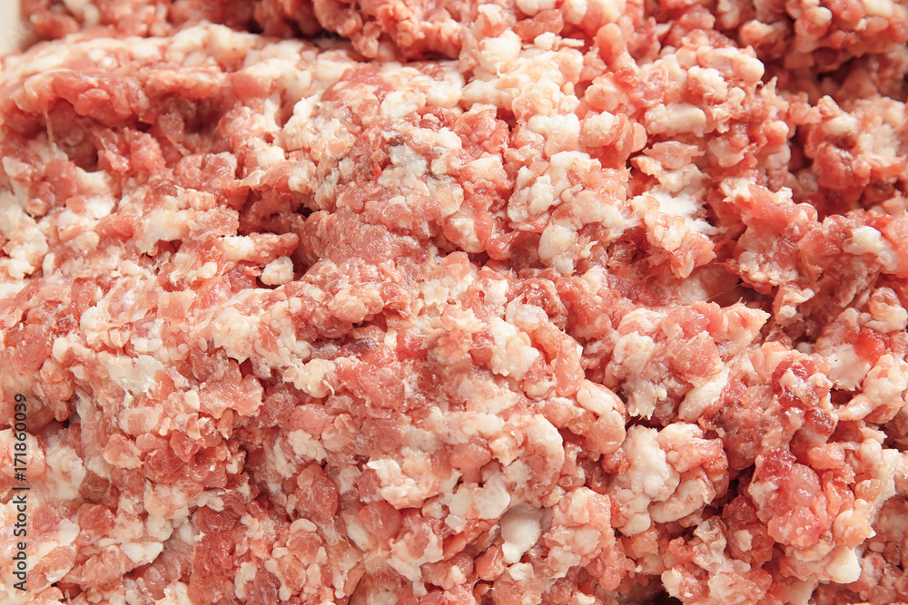 Ground turkey for delicious meatloaf, closeup Ground turkey for delicious meatloaf, closeup