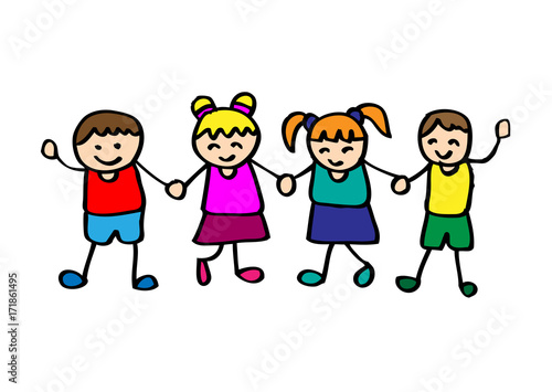  Little kids holding hands