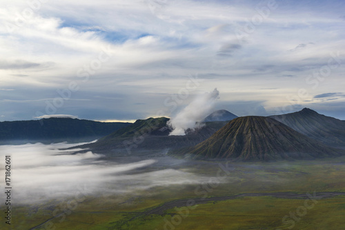 Mt Bromo which is 2329 metres high, is an active volcano and part of the Tengger massif, in East Java, Indonesia